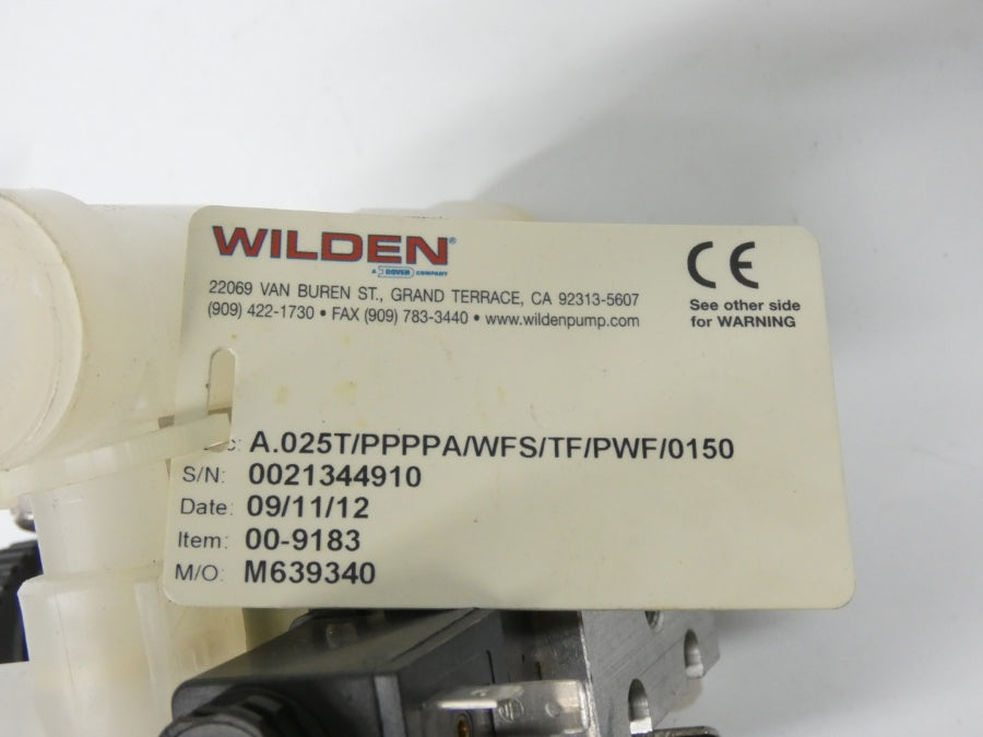 WILDEN A.025T/PPPPA/WFS/TF/PWF/0150 24-48V 150PSI NSNP