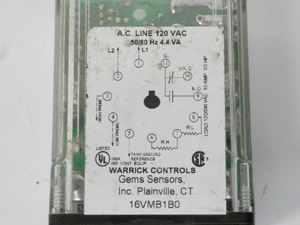 WARRICK CONTROLS 16VMB1B0 120VAC 10A UNMP