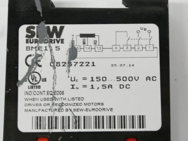 SEW EURODRIVE BME1.5 08257221 150-500VAC 1.5A UNMP