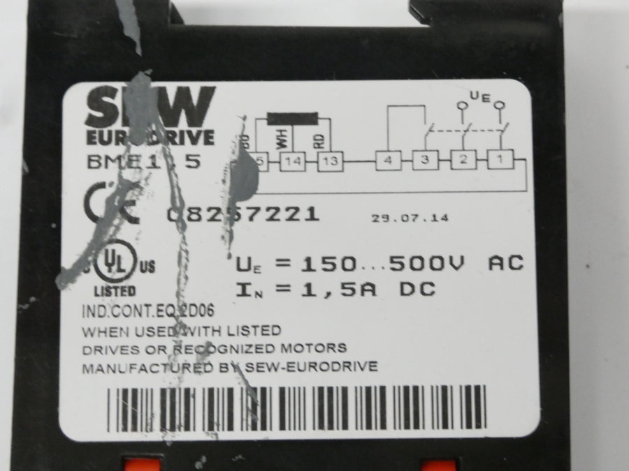 SEW EURODRIVE BME1.5 08257221 150-500VAC 1.5A UNMP