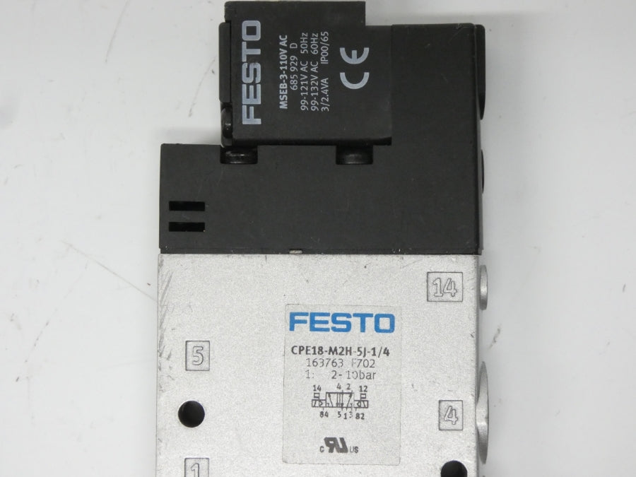 FESTO CPE18-M2H-5J-1/4 MSEB-3-110V 99-132VAC UNMP