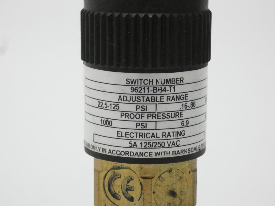BARKSDALE 96211-BB4-T1 125/250VAC 5A 22.5-125PSI NSNP