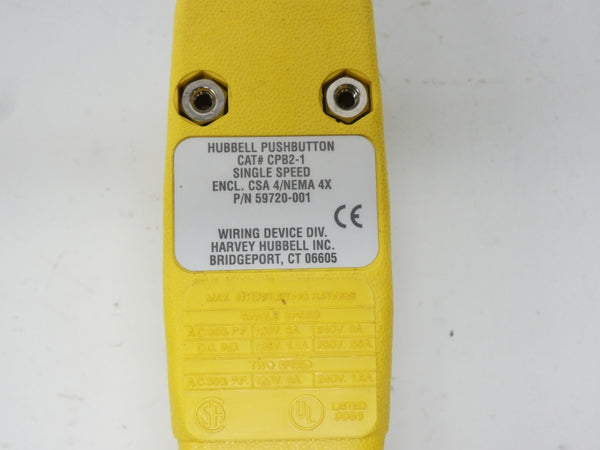HUBBELL CPB2-1 59720-001 125-250VDC 3A NSNP