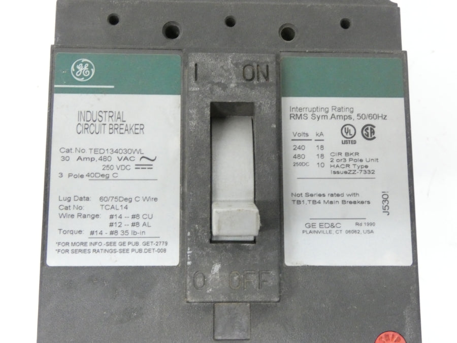 GENERAL ELECTRIC TED134030WL 480VAC 30A UNMP