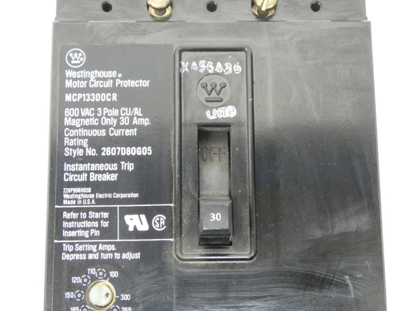 WESTINGHOUSE MCP13300CR 2607D80G05 600VAC 30A UNMP
