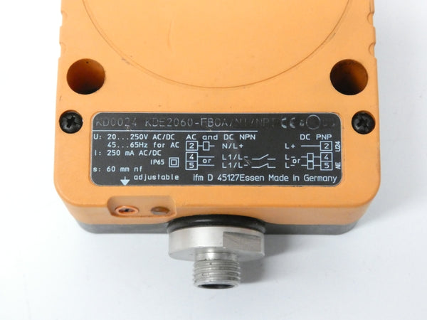 IFM EFECTOR KDE2060-FBOA/NI/NPT KD3501 20-250VAC/DC UNMP