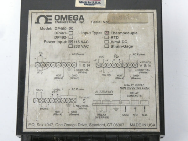 OMEGA DP460 115VAC 0.5A UNMP