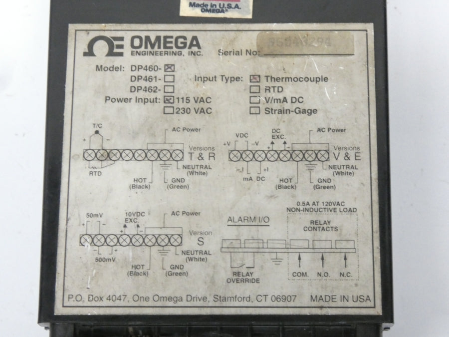 OMEGA DP460 115VAC 0.5A UNMP