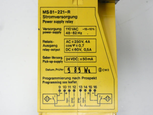 TURCK MS81-221-R 110VAC 4A UNMP