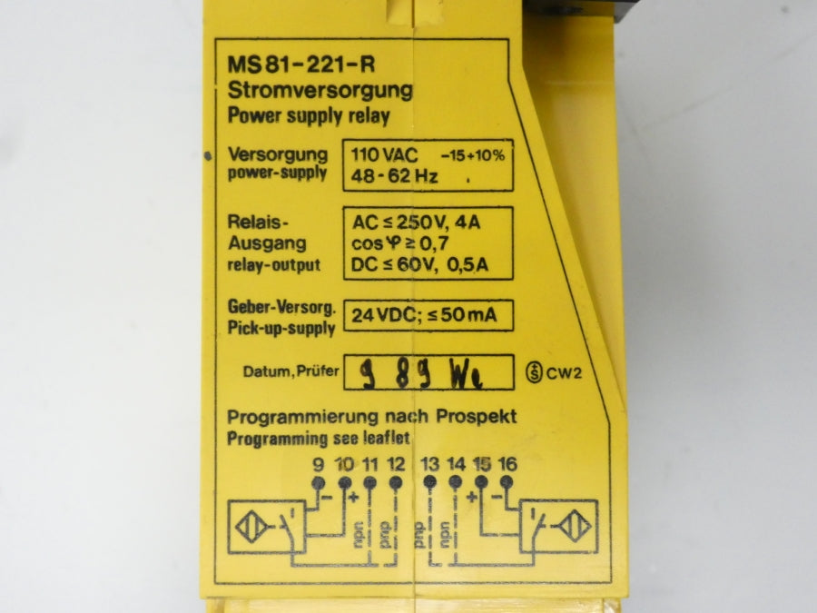 TURCK MS81-221-R 110VAC 4A UNMP