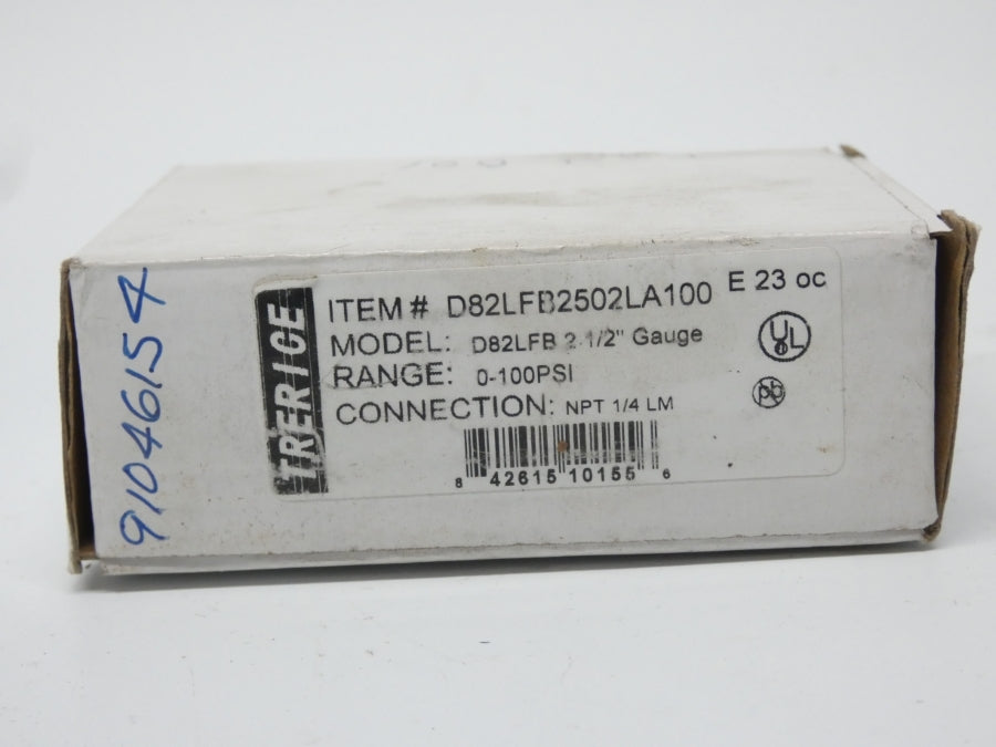 TRERICE D82LFB2502LA100 D82LFB2 0-100PSI 1/2" NSMP