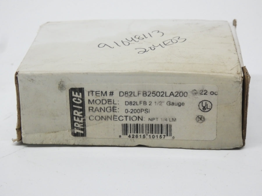 TRERICE D82LFB2502LA200 D82LFB2 0-200PSI 1/2" NSMP