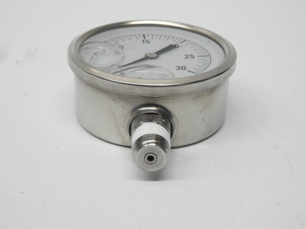 VALLEY INSTRUMENT BY12YPF4LW 0-30PSI 1/4" NSMP