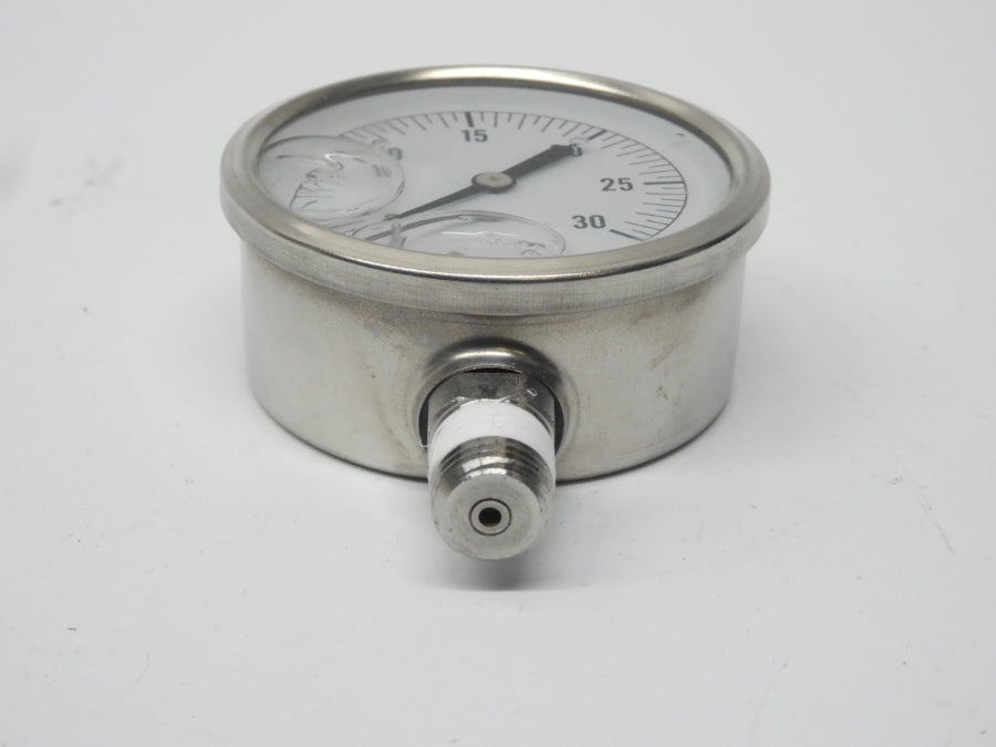 VALLEY INSTRUMENT BY12YPF4LW 0-30PSI 1/4" NSMP