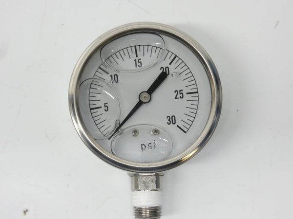 VALLEY INSTRUMENT BY12YPF4LW 0-30PSI 1/4" NSMP