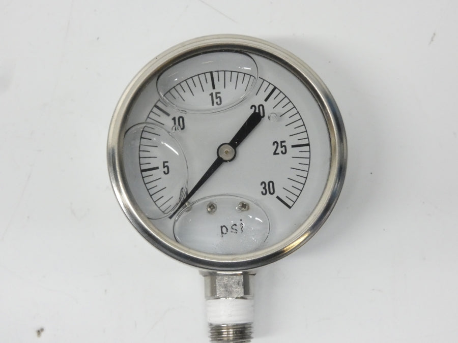 VALLEY INSTRUMENT BY12YPF4LW 0-30PSI 1/4" NSMP
