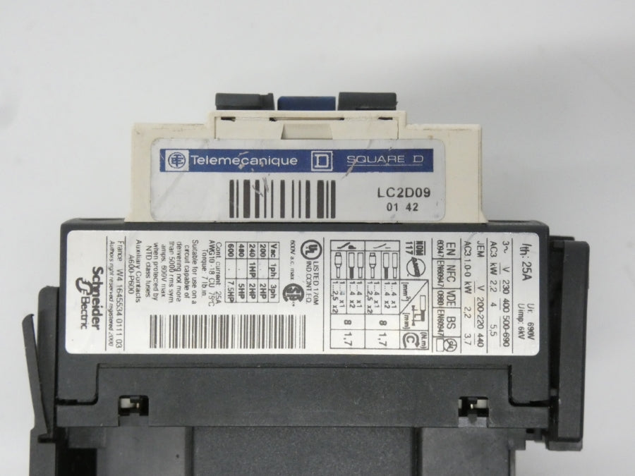 TELEMECANIQUE LC2D09B7 24V 25A (AS PICTURED) UNMP