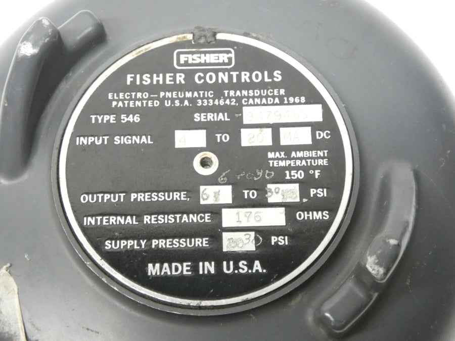 FISHER CONTROLS 546 1P5982 50VDC 6-30PSI UNMP