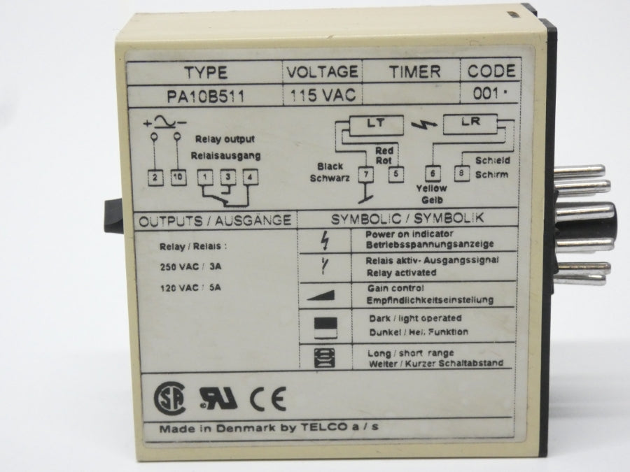 TELCO PA10B511 0452102101 115VAC 5A NSMP