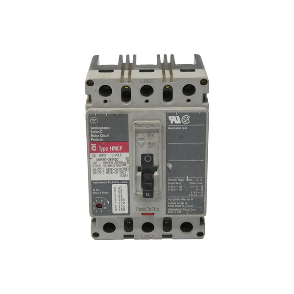 WESTINGHOUSE HMCP015E0C 6630C87G07 SER. C 600VAC 15A UNMP