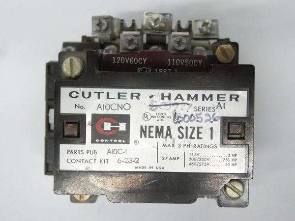 CUTLER HAMMER A10CNO SER. A1 110/120V 27A UNMP