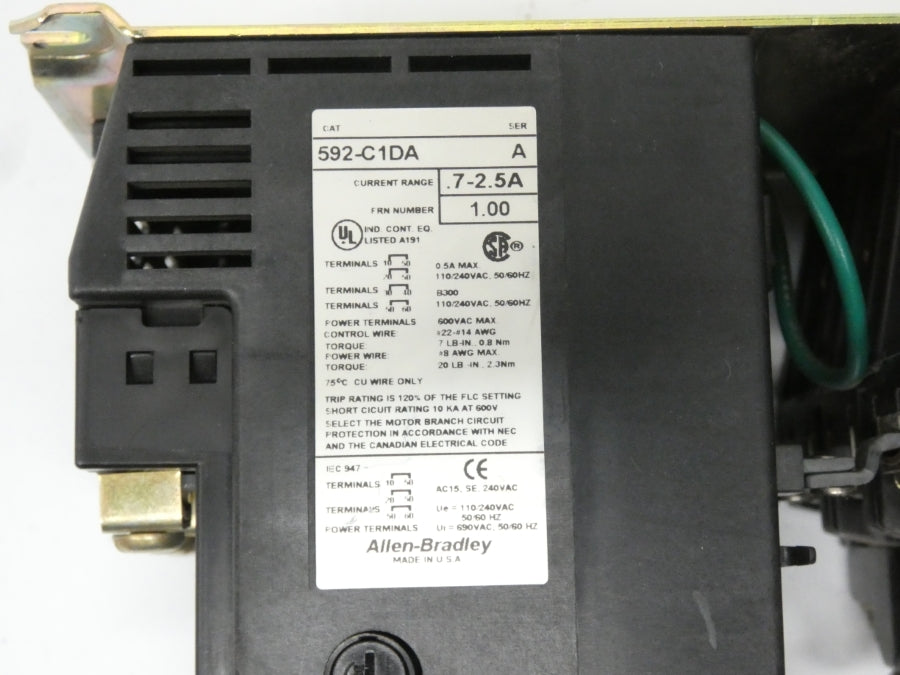 ALLEN BRADLEY 509-BOD-C1D SER. B 110/115-120V 27A UNMP