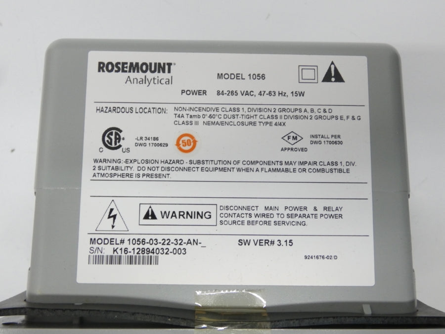 ROSEMOUNT 1056-03-22-32-AN S/W 3.15 84-265VAC NSMP