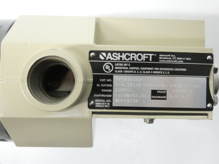 ASHCROFT PPDN7GGV25 480VAC 15A 100PSI NSMP