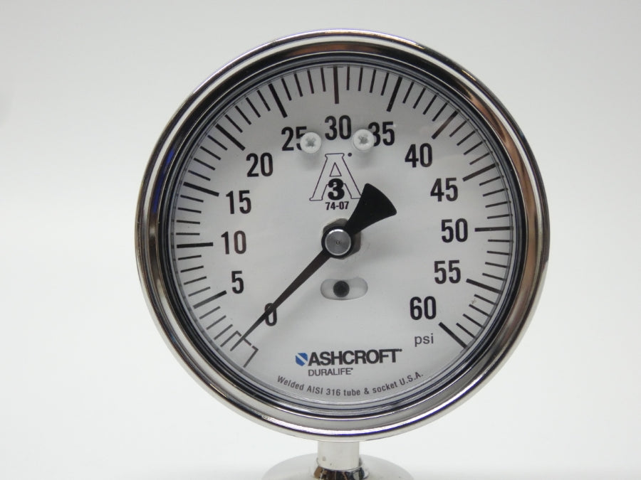 ASHCROFT 35-1032-S-15L-60# 0-60PSI 3-1/2" NSMP