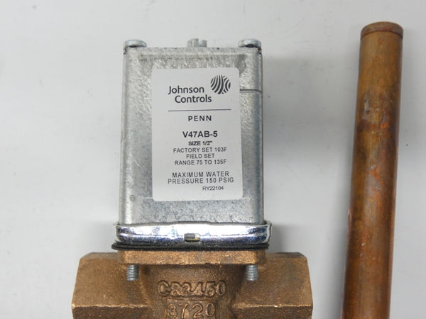 JOHNSON CONTROLS V47AB-5C 150PSI 75-135F 1/2" NSMP