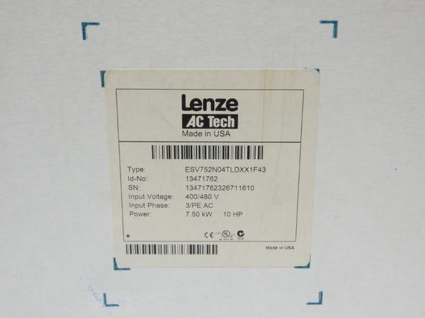 LENZE ESV752N04TLD 13471762 400/480V 18.1/15.8A NSMP