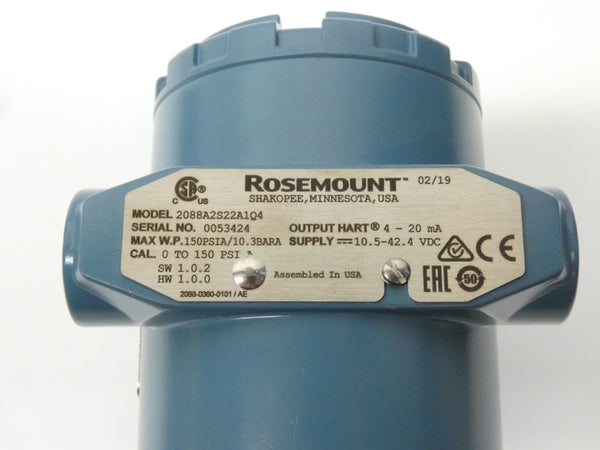 ROSEMOUNT 2088A2S22A1Q4 10.5-42.4VDC 0-150PSI NSMP
