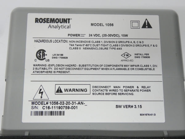 ROSEMOUNT 1056-02-20-31-AN S/W 3.15 24VDC NSMP