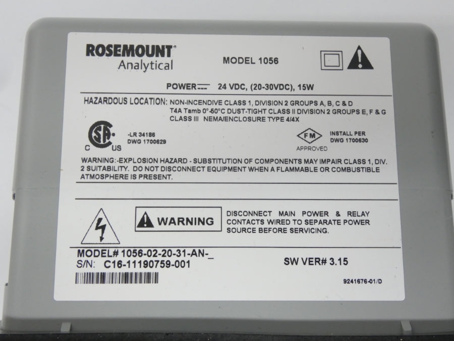 ROSEMOUNT 1056-02-20-31-AN S/W 3.15 24VDC NSMP