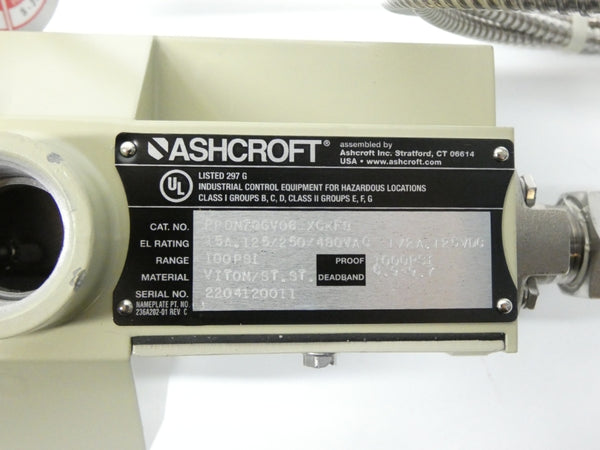ASHCROFT PPDN7GGV06XCKF8 480VAC 15A 100PSI NSMP