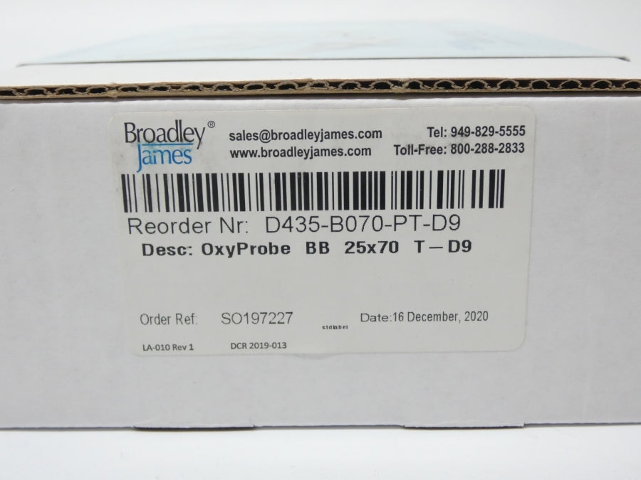 BROADLEY JAMES D435-B070-PT-D9 OXYPROBE 25MMX70MM NSMP