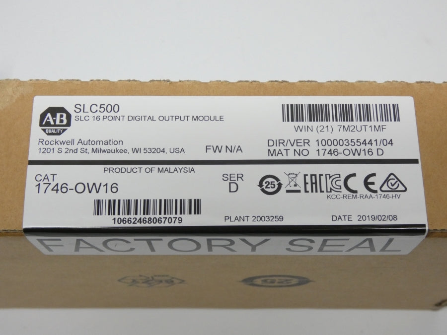 ALLEN BRADLEY 1746-OW16 SER. D DATE: 2019 NSFS