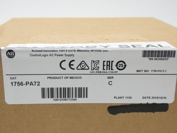 ALLEN BRADLEY 1756-PA72 SER. C DATE: 2018 NSFS