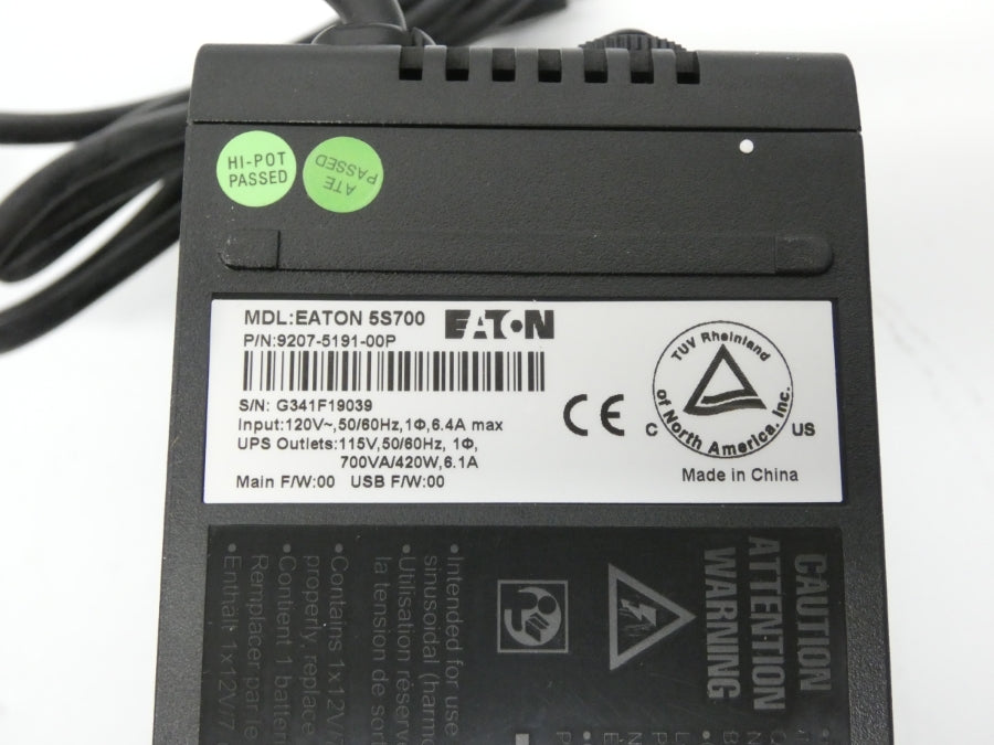 EATON 5S700 9207-5191-00P F/W 00 REV. 00 115V 6.1A NSMP