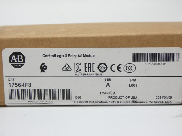 ALLEN BRADLEY 1756-IF8 SER. A F/W 1.005 DATE: 2021 NSFS