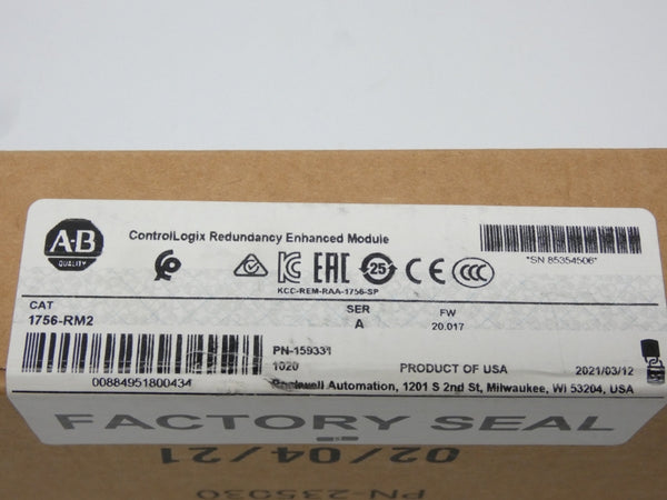 ALLEN BRADLEY 1756-RM2 SER. A F/W 20.017 DATE: 2021 NSFS