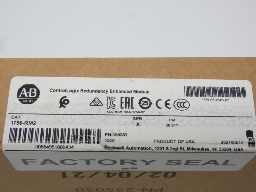 ALLEN BRADLEY 1756-RM2 SER. A F/W 20.017 DATE: 2021 NSFS