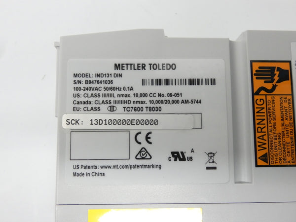 METTLER TOLEDO IND131DIN 64087994 100-240VAC 0.1A NSMP
