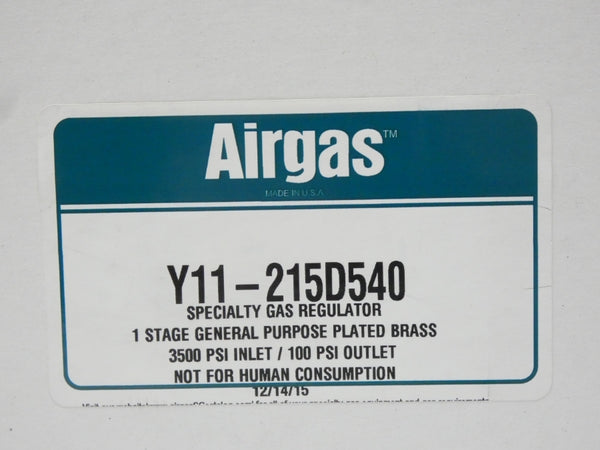 AIRGAS Y11-215D540 100-3500PSI NSMP