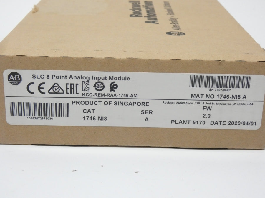 ALLEN BRADLEY 1746-NI8 SER. A F/W 2.0 DATE: 2020 NSFS