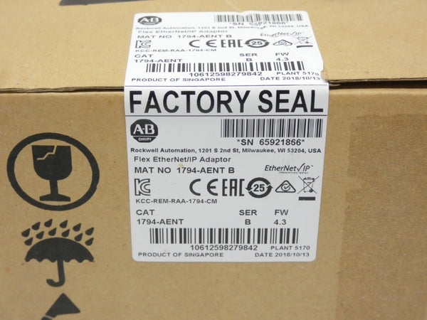 ALLEN BRADLEY 1794-AENT SER. B F/W 4.3 DATE: 2018 NSFS