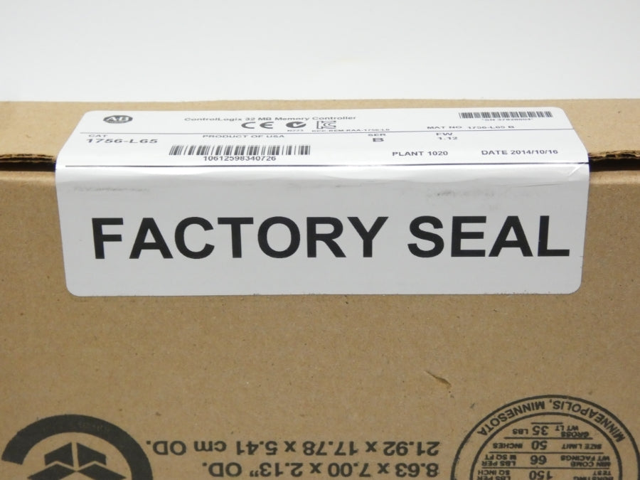 INDUSTRIAL SPARE PART 1756-L65 SER. B F/W 1.12 DATE: 2014 NSFS