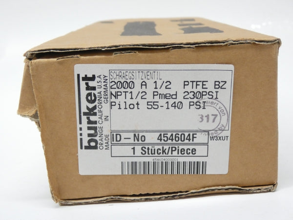 BURKERT 454604F 2000A1/2PTFEBZ 55-140PSI NSMP