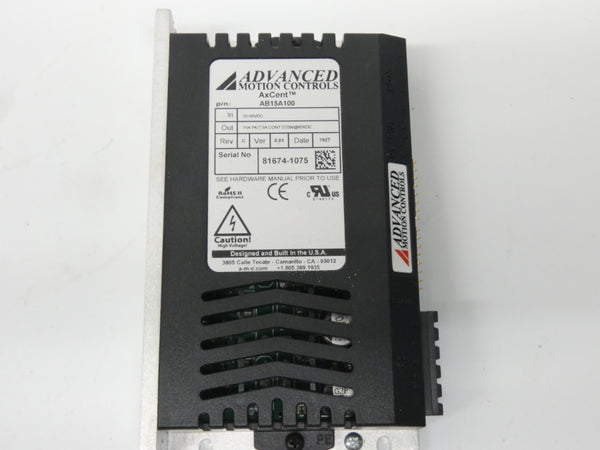 ADVANCED MOTION CONTROLS AB15A100 REV. C VER. 0.01 20-80VDC NSMP