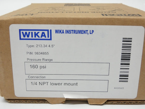 WIKA 9834855 213.344.5" 160PSI 1/4" NSMP